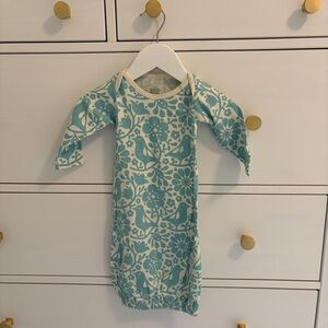 Winter Water Factory Whimsical Bird Floral Print Newborn Layette Gown